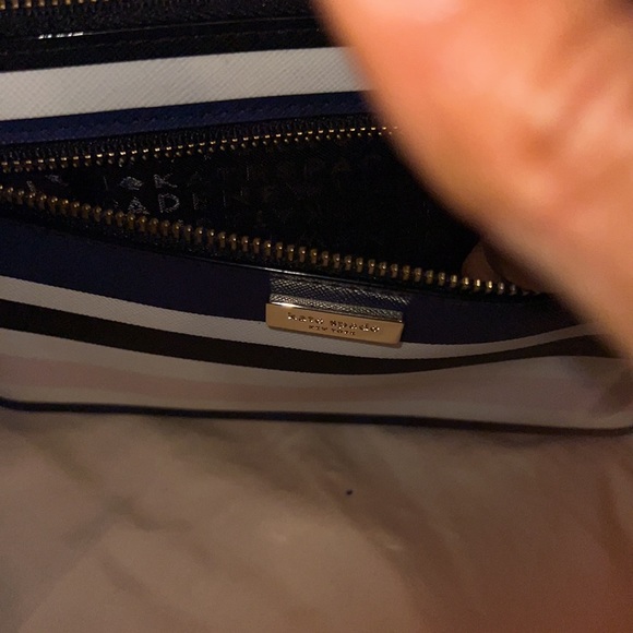 Kate Spade Blue, White, Pink, and Black Striped Wristlet - Picture 5 of 7